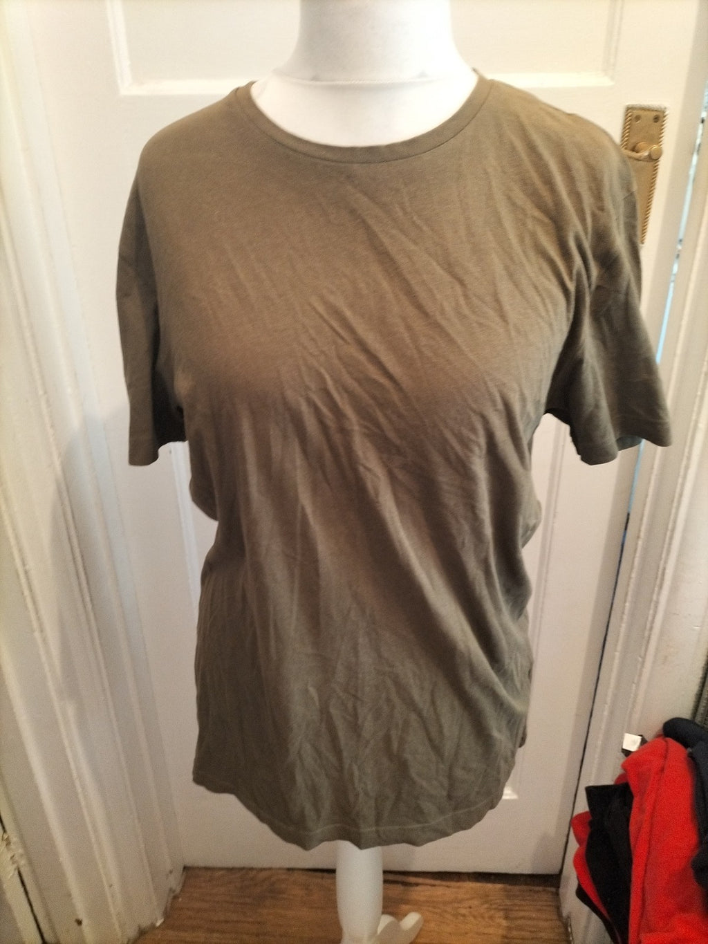 Mens Peacocks Size Large Green Khaki Ref Fit Short Sleeve T-shirt