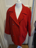 Ladies Size 18 Red Lined Wool Jacket