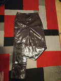 Ladies Primark Size 12 Dark Brown Pleather Patterned Trousers