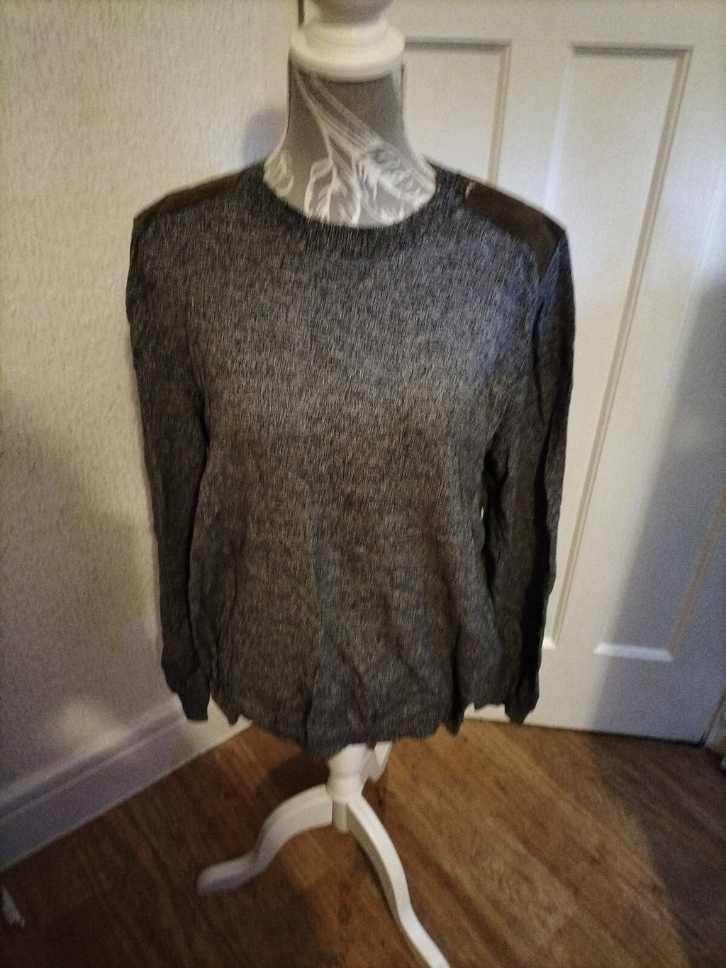 Mens Topman Size XL Grey Fleck Long Sleeved Top