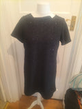 Ladies Nutmeg Size 12 Black With Sequins Short Sleeved Dress