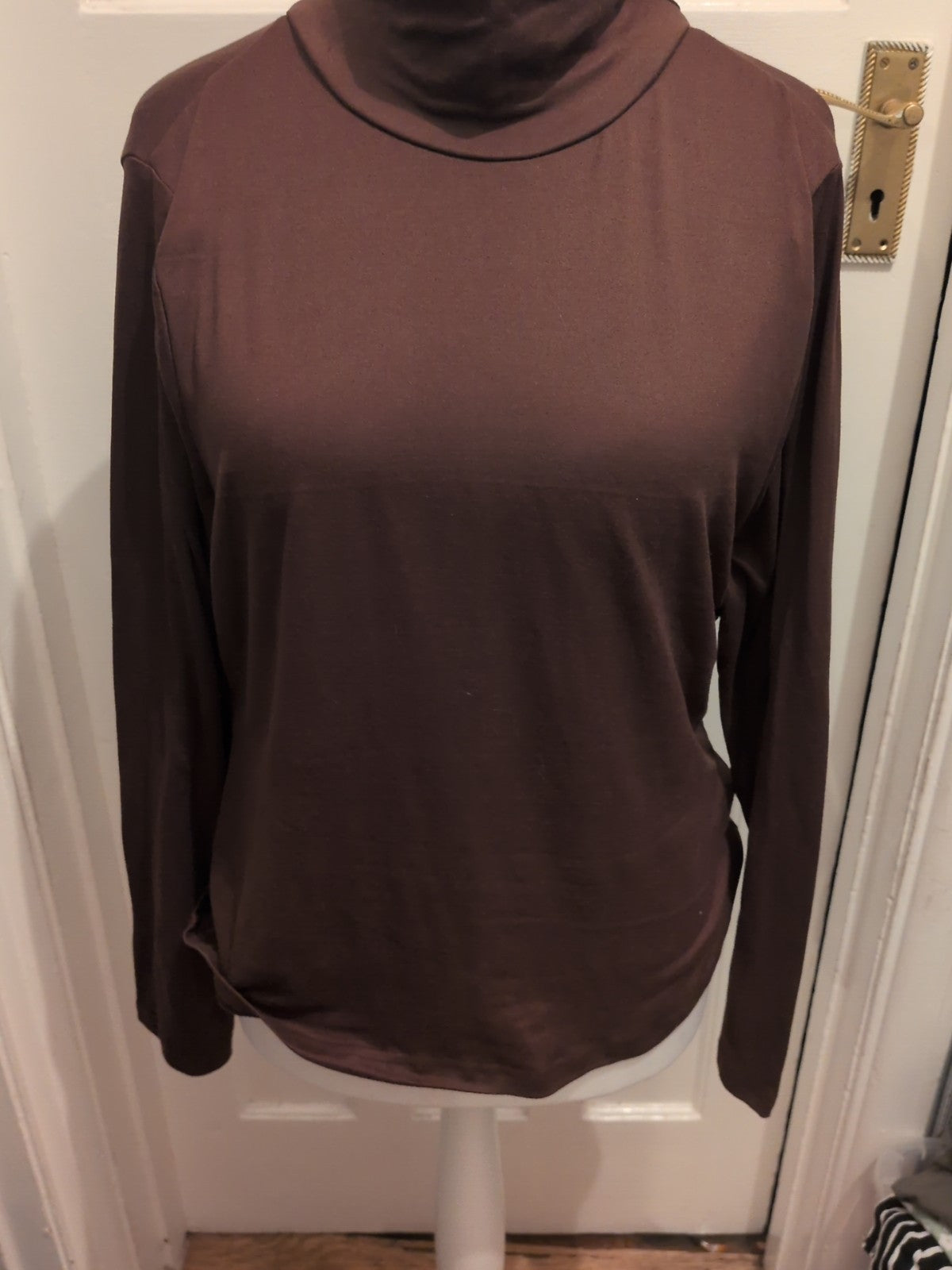 Shein Curve 2XL Brown Long Sleeve T-shirt