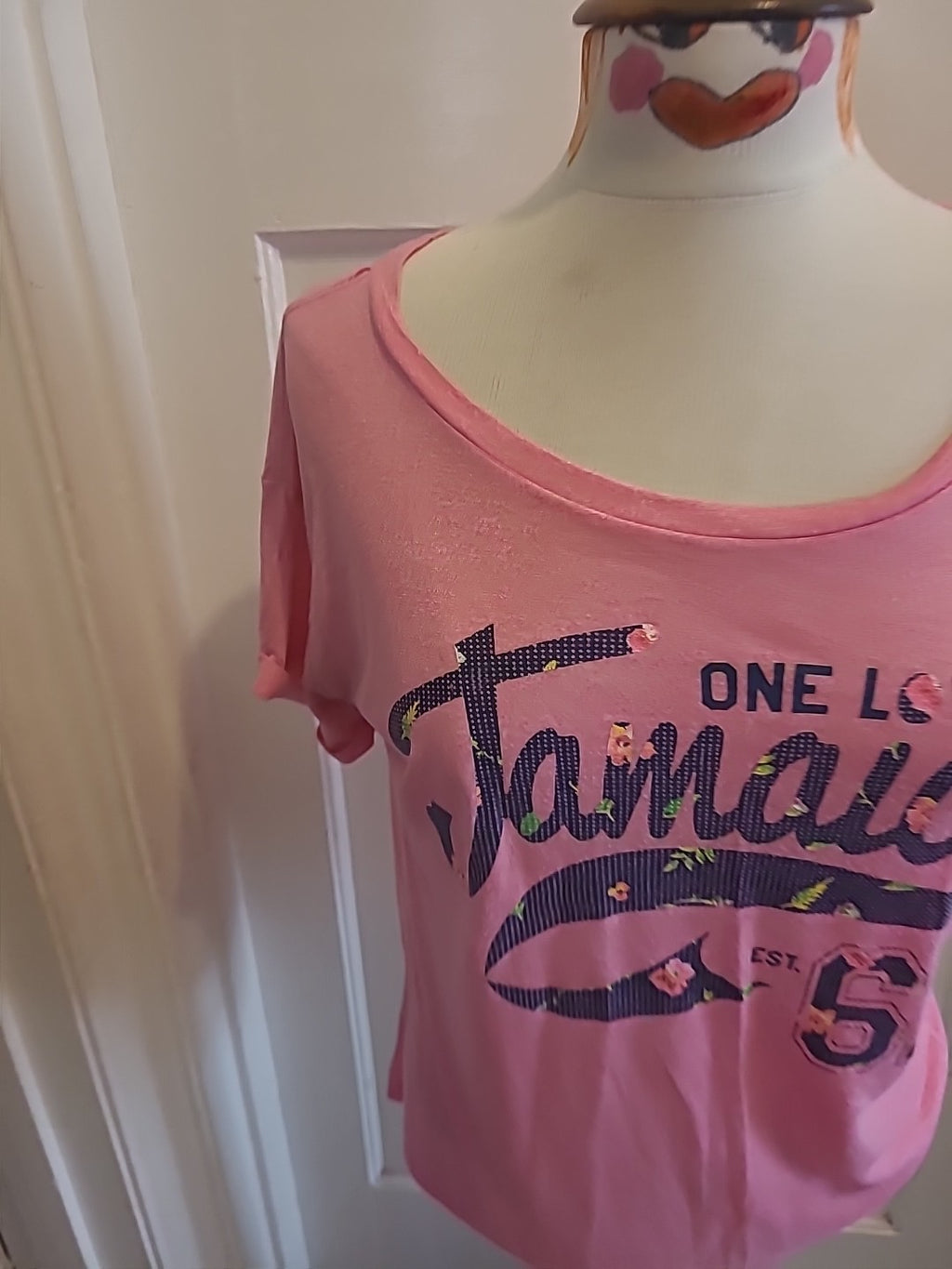 Ladies T.shirt Size Med Pink/ Blue