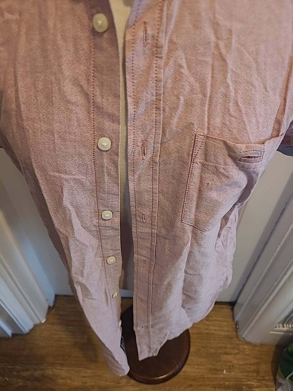 Mens Threadbare Medium Pink Short Sleeved Shirt
