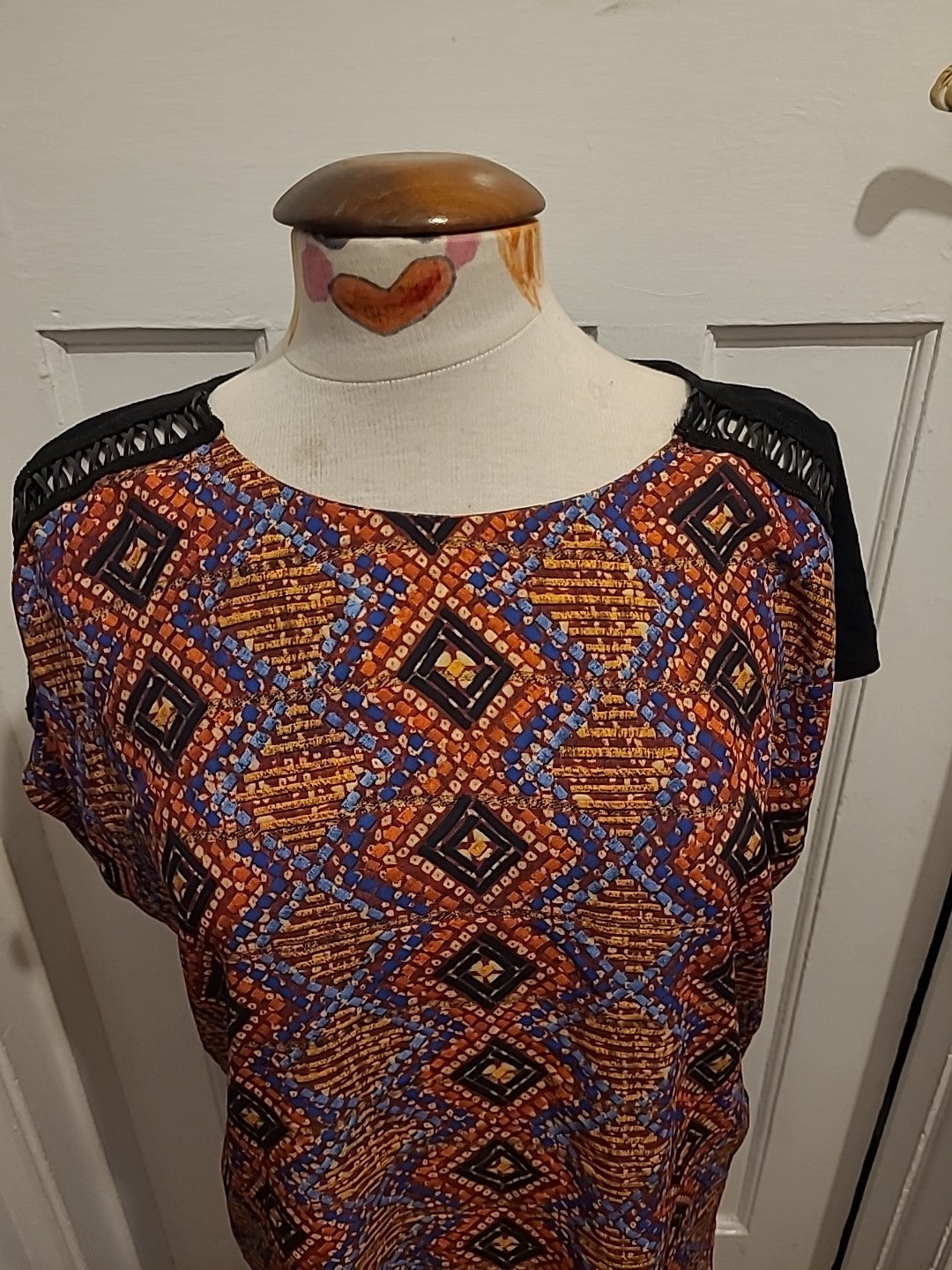 Ladies Marks And Spencer Size 14 Orange Mix Short Sleeved Tshirt