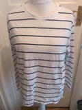 Primark XL White Stripe Long Sleeve Tshirt