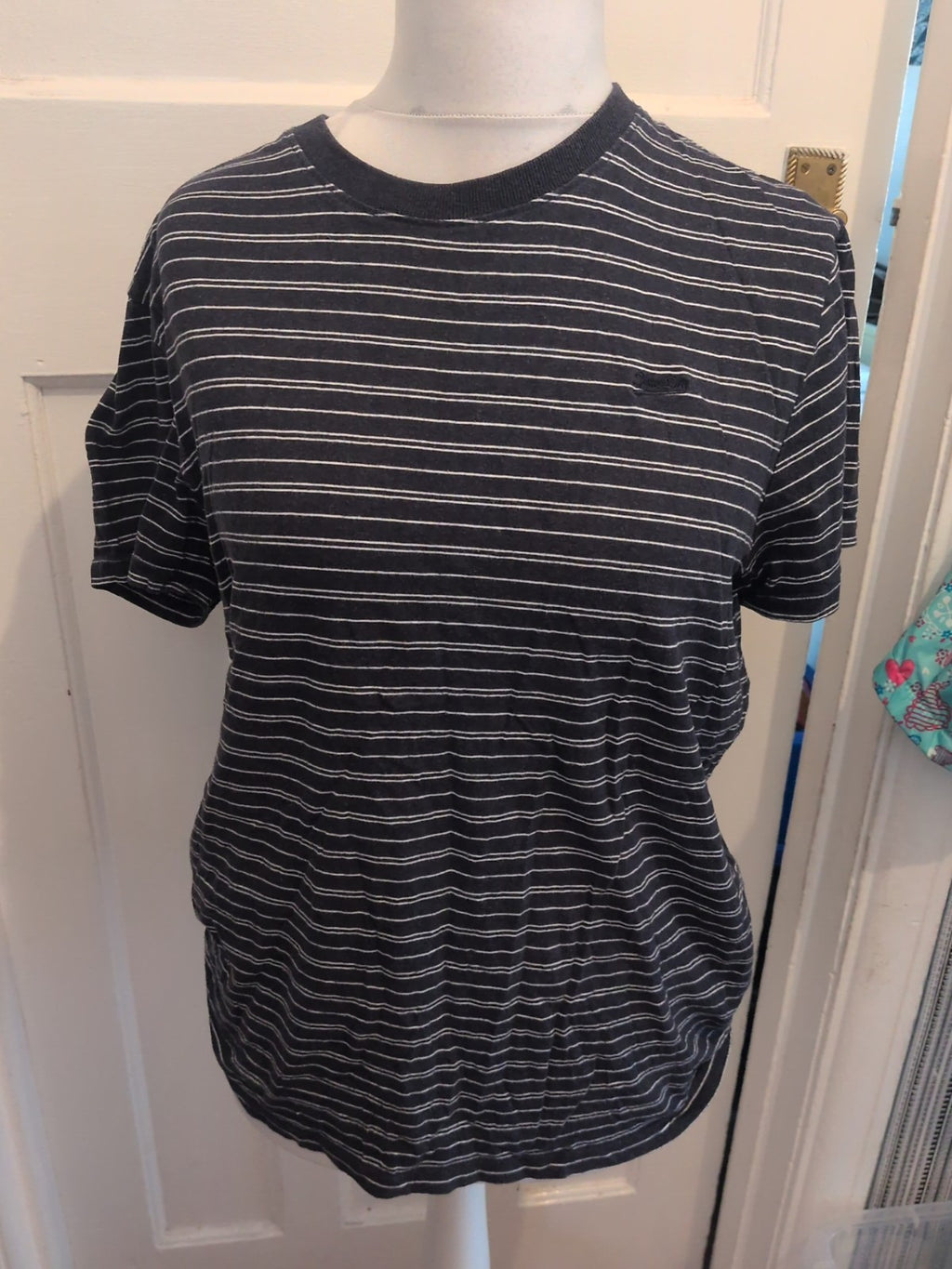 Superdry Oxford Street Large Navy White Stripe Short Sleeve T-shirt