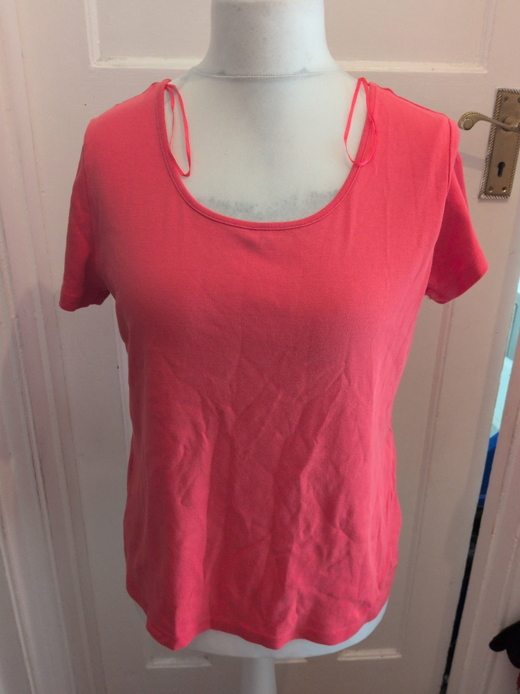 Marble 3 Reddish Pink Short Sleeve Blouse/T-shirt
