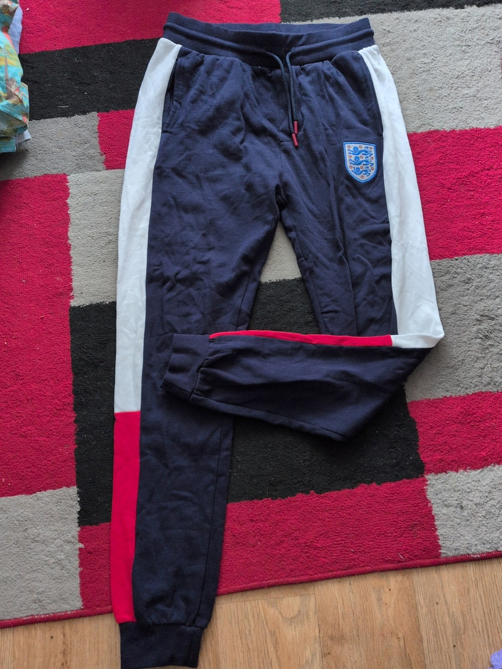 George Medium Navy England Print Joggers