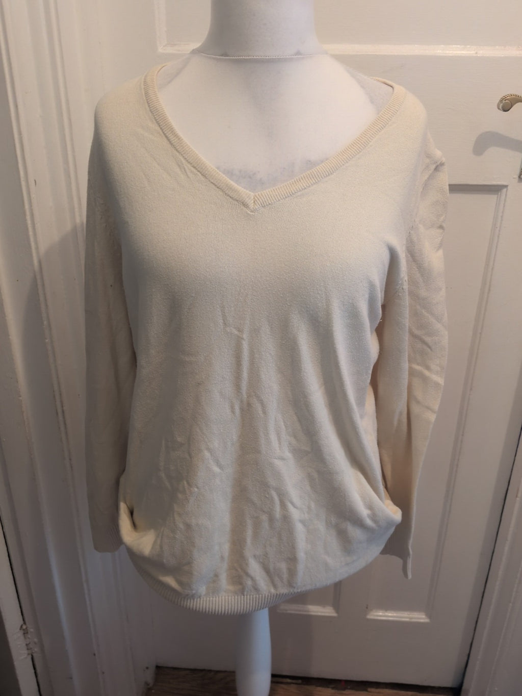 Bonprix Large Cream V Neck Pullover Jumper