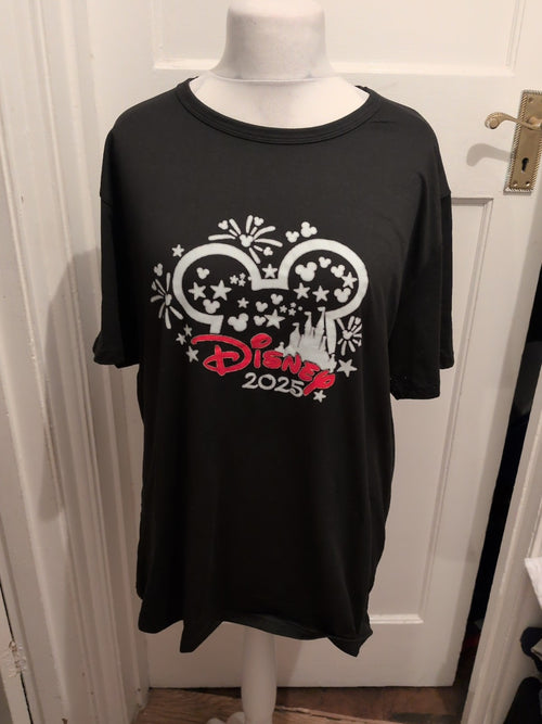 2XL Black Disney Print Short Sleeve T-shirt