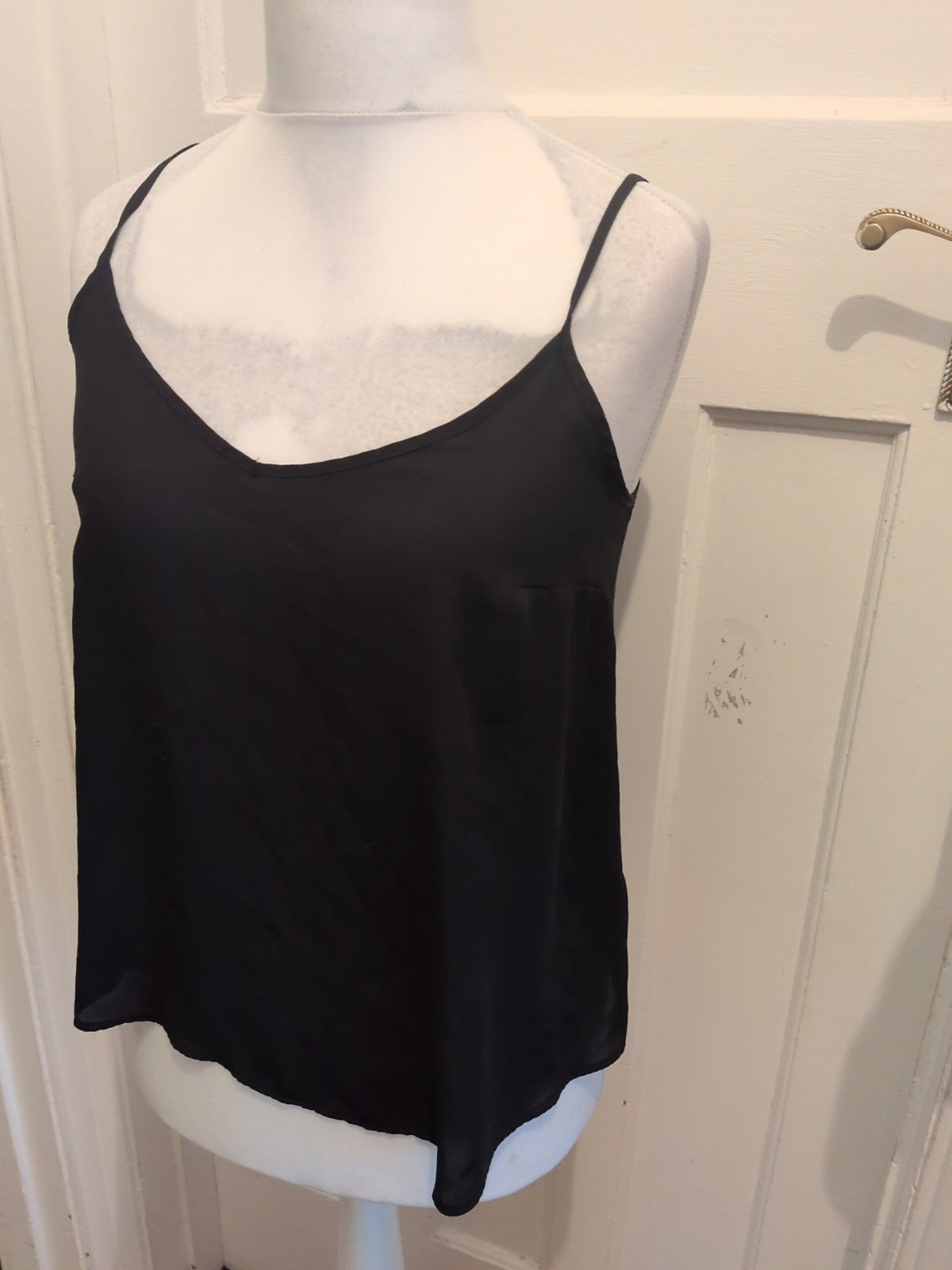 Primark 12 Black Sheer Cami Top V Neck