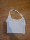 Ladies Shein Size Small White Ribbed Halterneck Crop Top