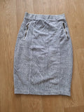 Ladies Tu Size 8 Grey Pencil Stretch Skirt Midi