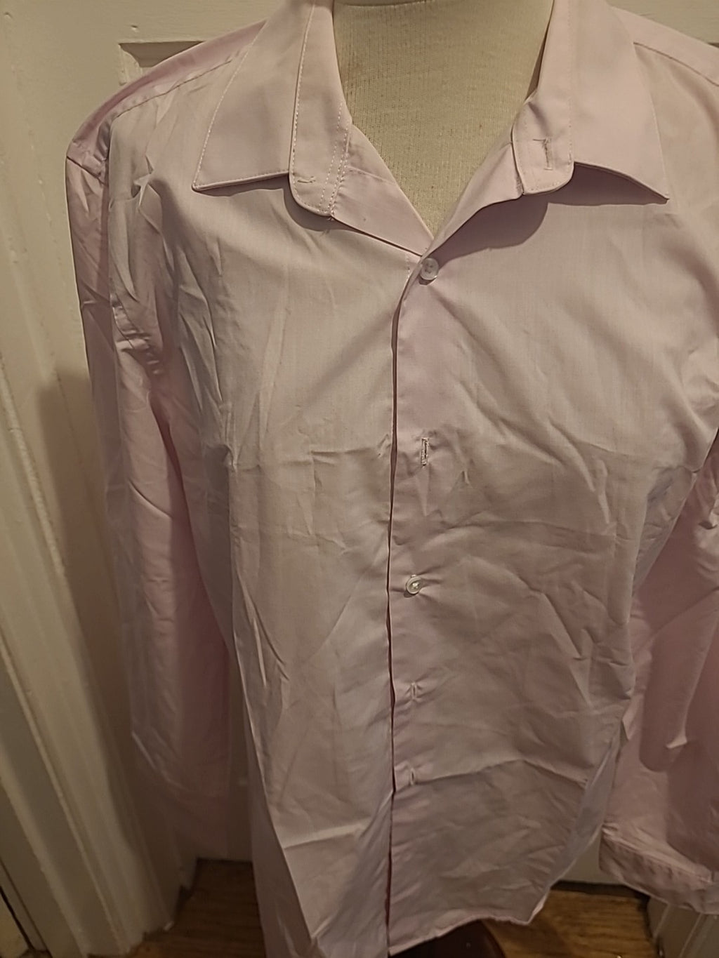 Mens Primark Size 16" Baby Pink Slim Fit Long Sleeved Dress Formal Shirt