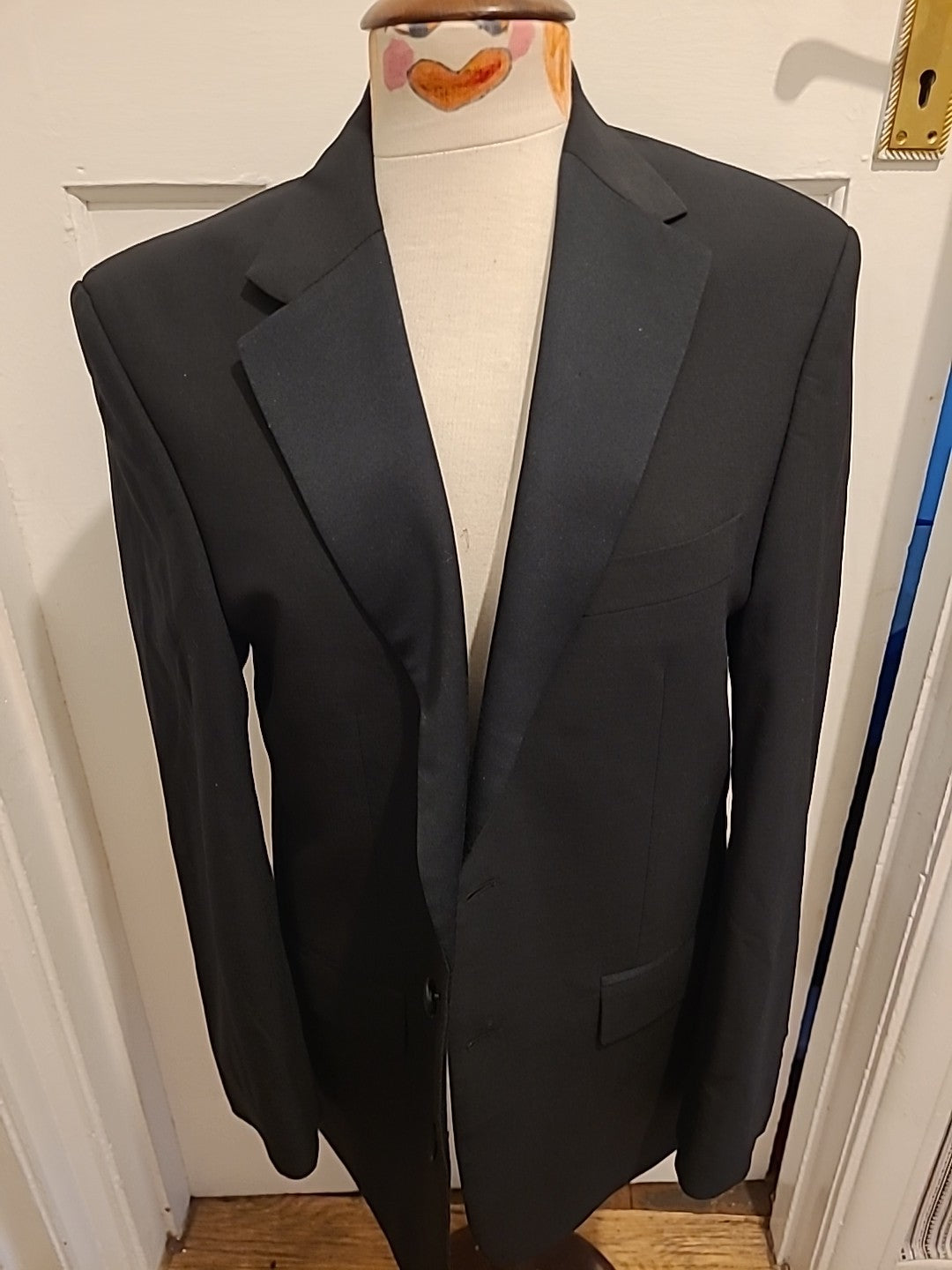 Mens Marks And Spencer Tailoring Size 38M Black Wool Blazer