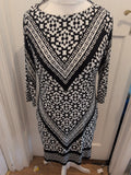Wallis Small Black And White Aztec Long Sleeve Dress
