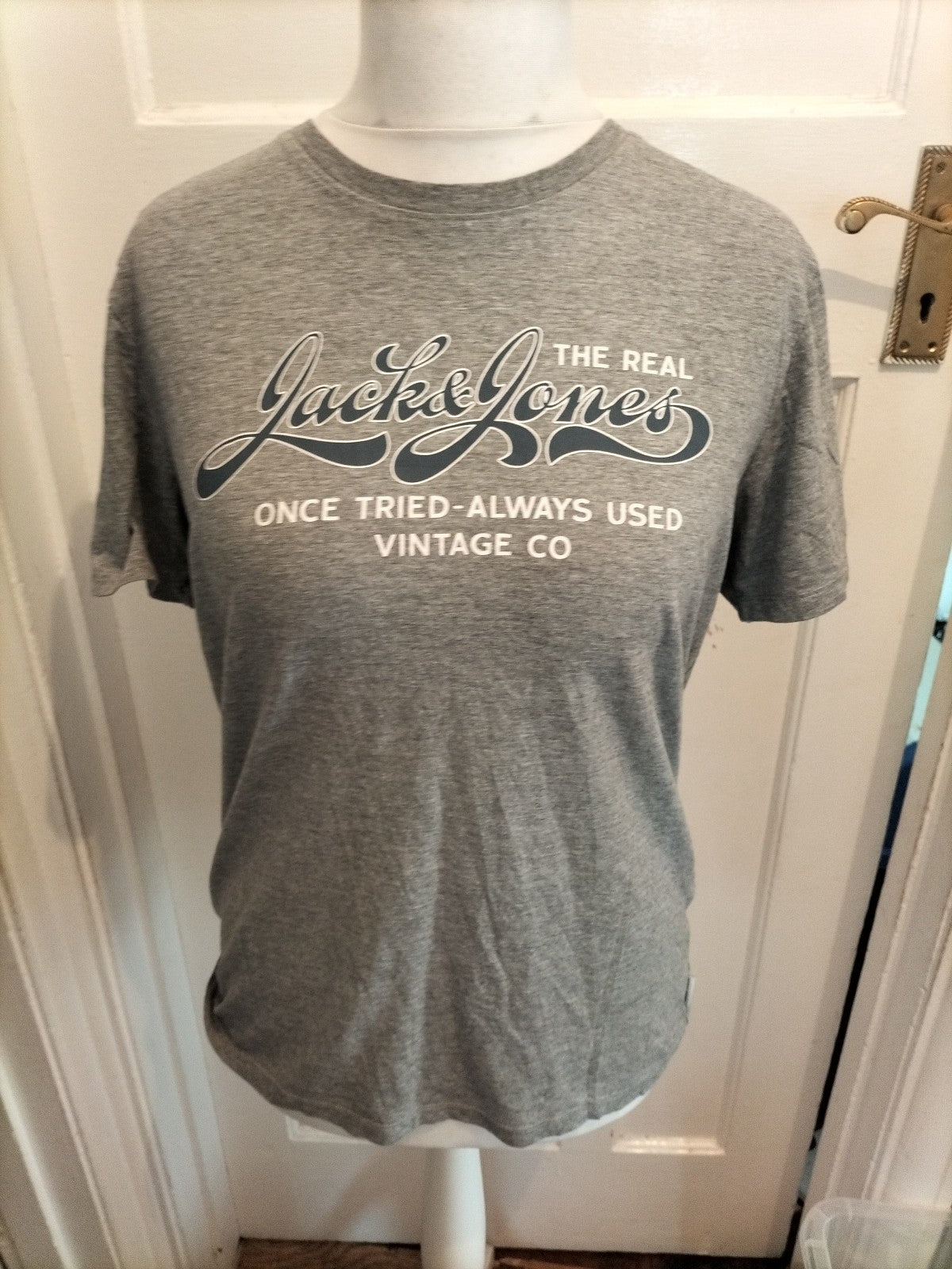 Jack & Jones Medium Grey Print Short Sleeve T-shirt