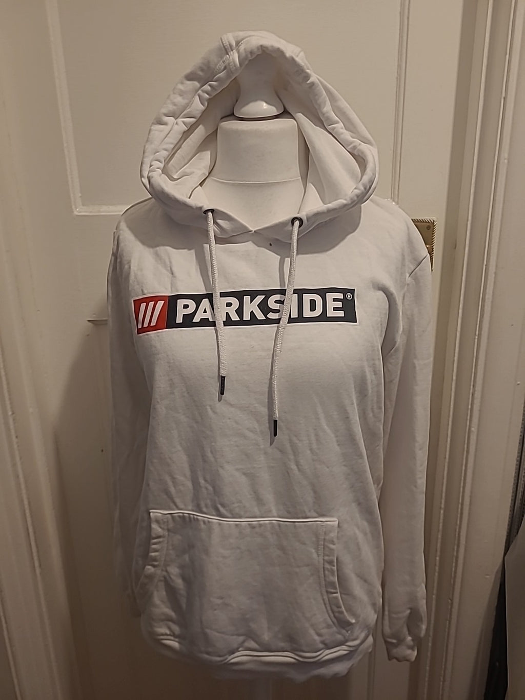 Mens Parkside Size Large White Hooded Jumper