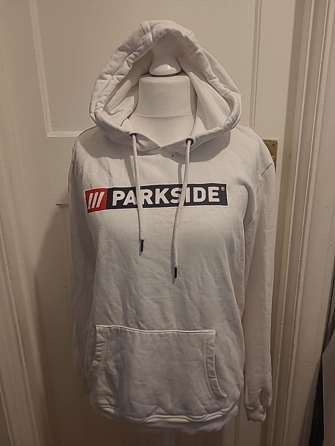 Mens Parkside Size Large White Hooded Jumper