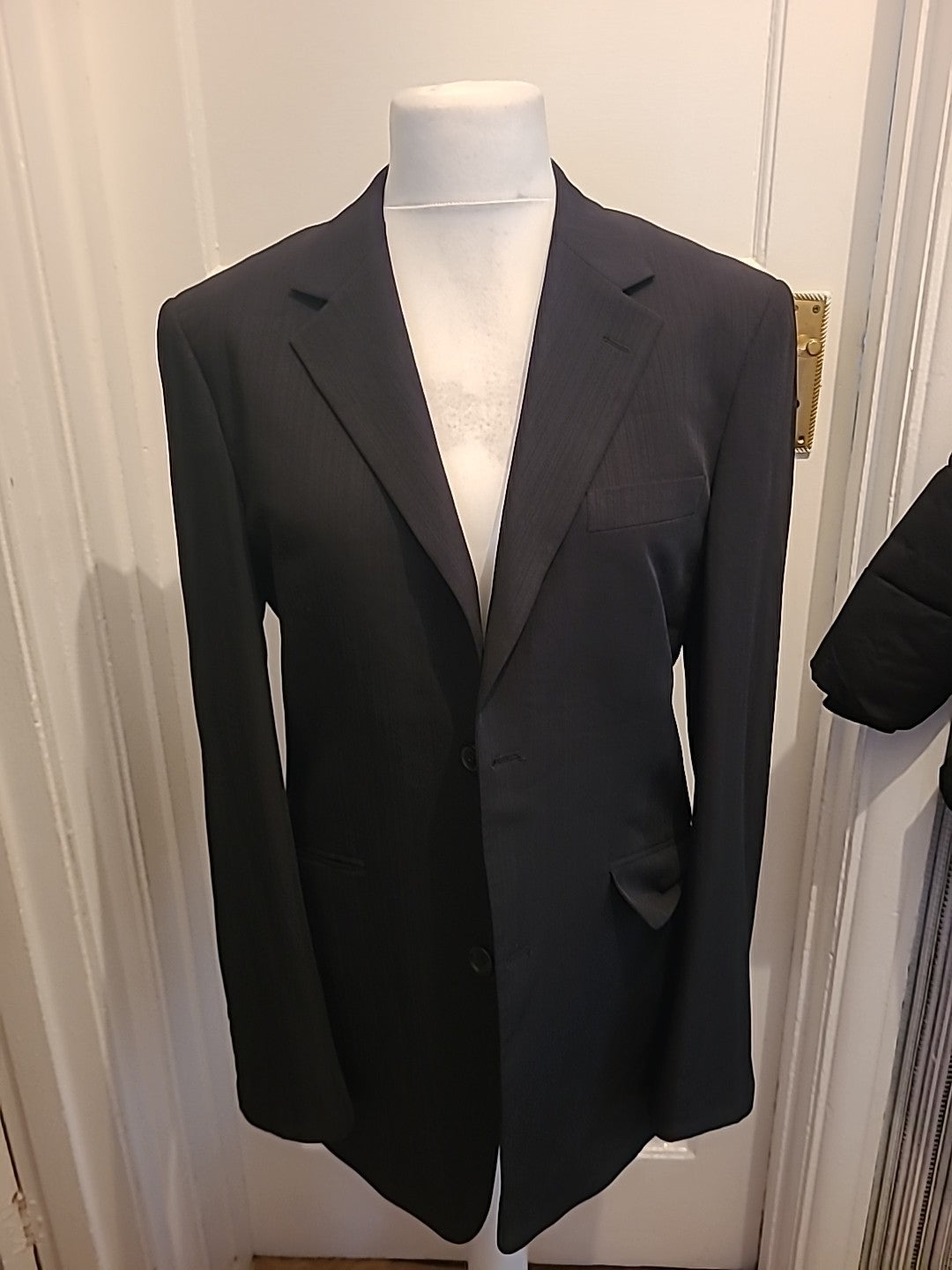 Mens San Luca Size 40R Black Padded Lined Blazer