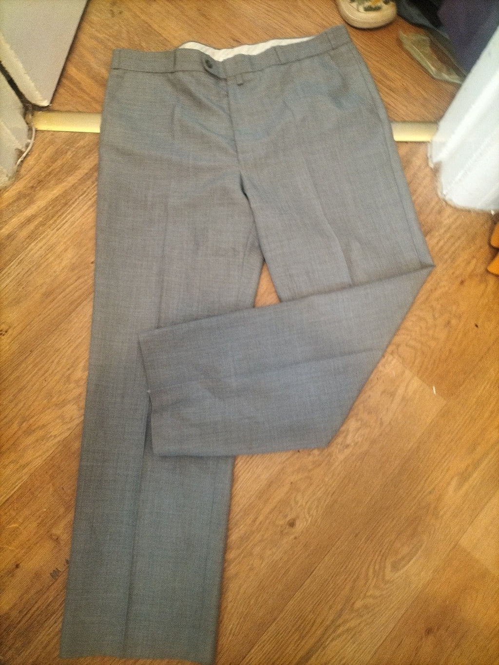 Mens Gurteen Size 38 Silver Grey Smart Trousers