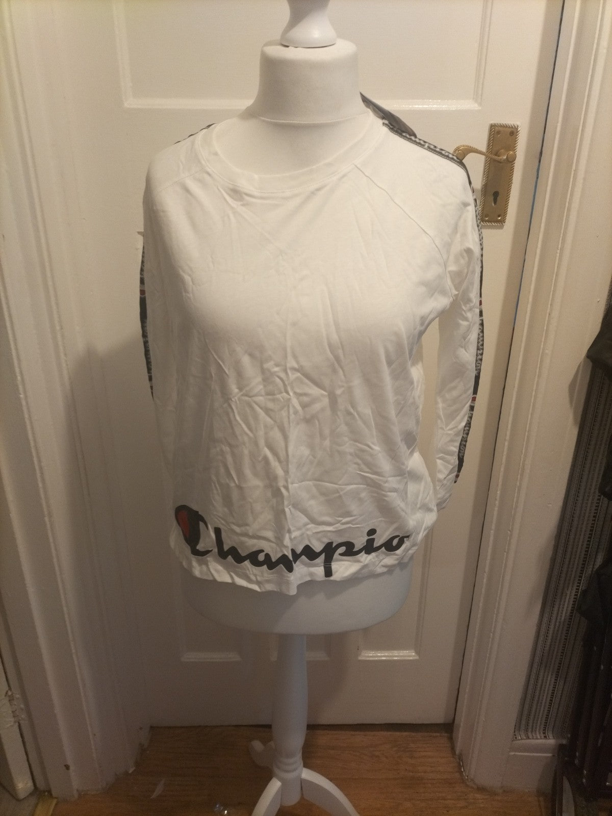 Ladies Champion Size Large White Long Sleeved Tshirt
