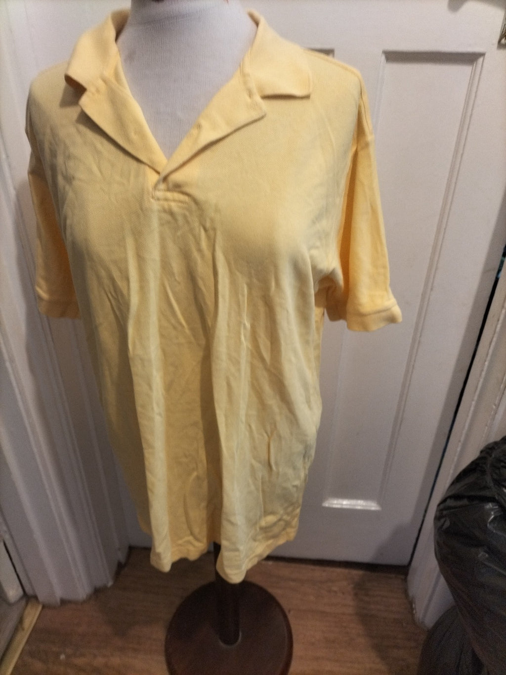 Mens St Michael Size Medium Yellow Short Sleeved Polo