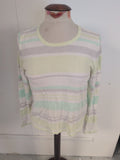 Marks And Spencer 14 Pale Greens And White Long Sleeve Blouse