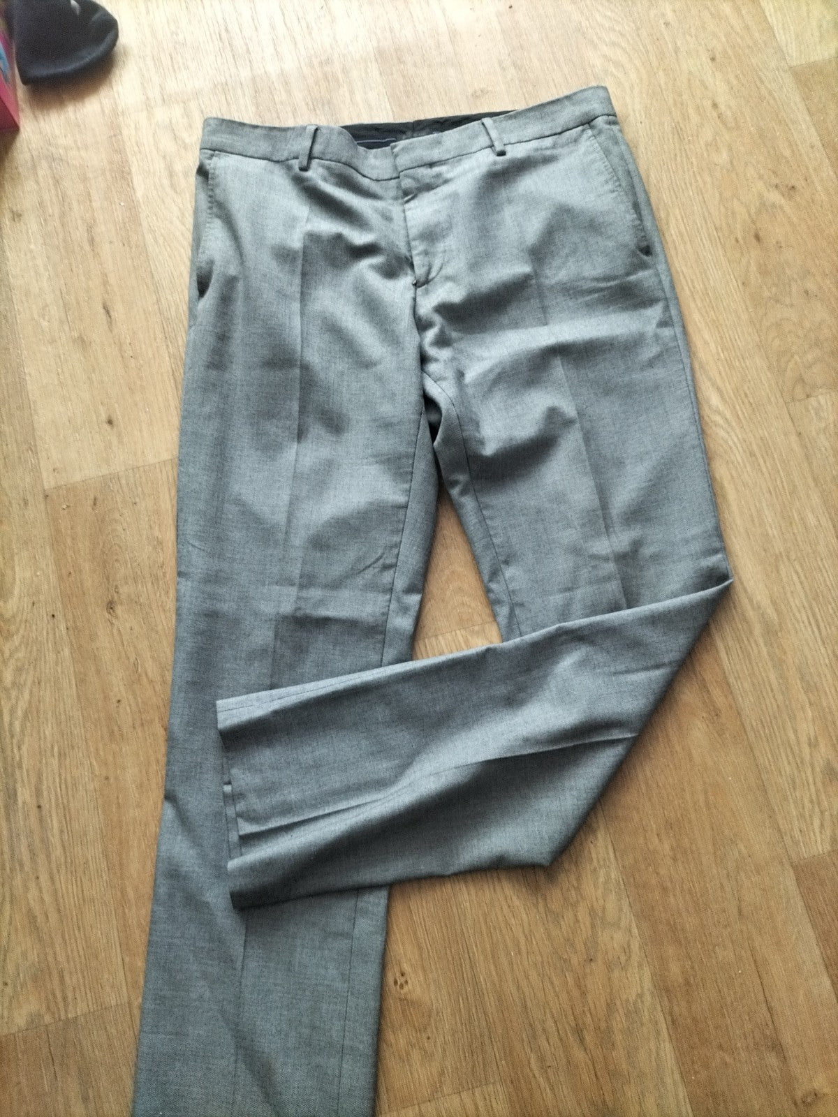Mens River Island Size 34/32 Grey Trousers Mark On Bottom Of Leg