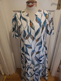 Ladies Size Small Multicoloured Leaf Detailed Long Length Dress