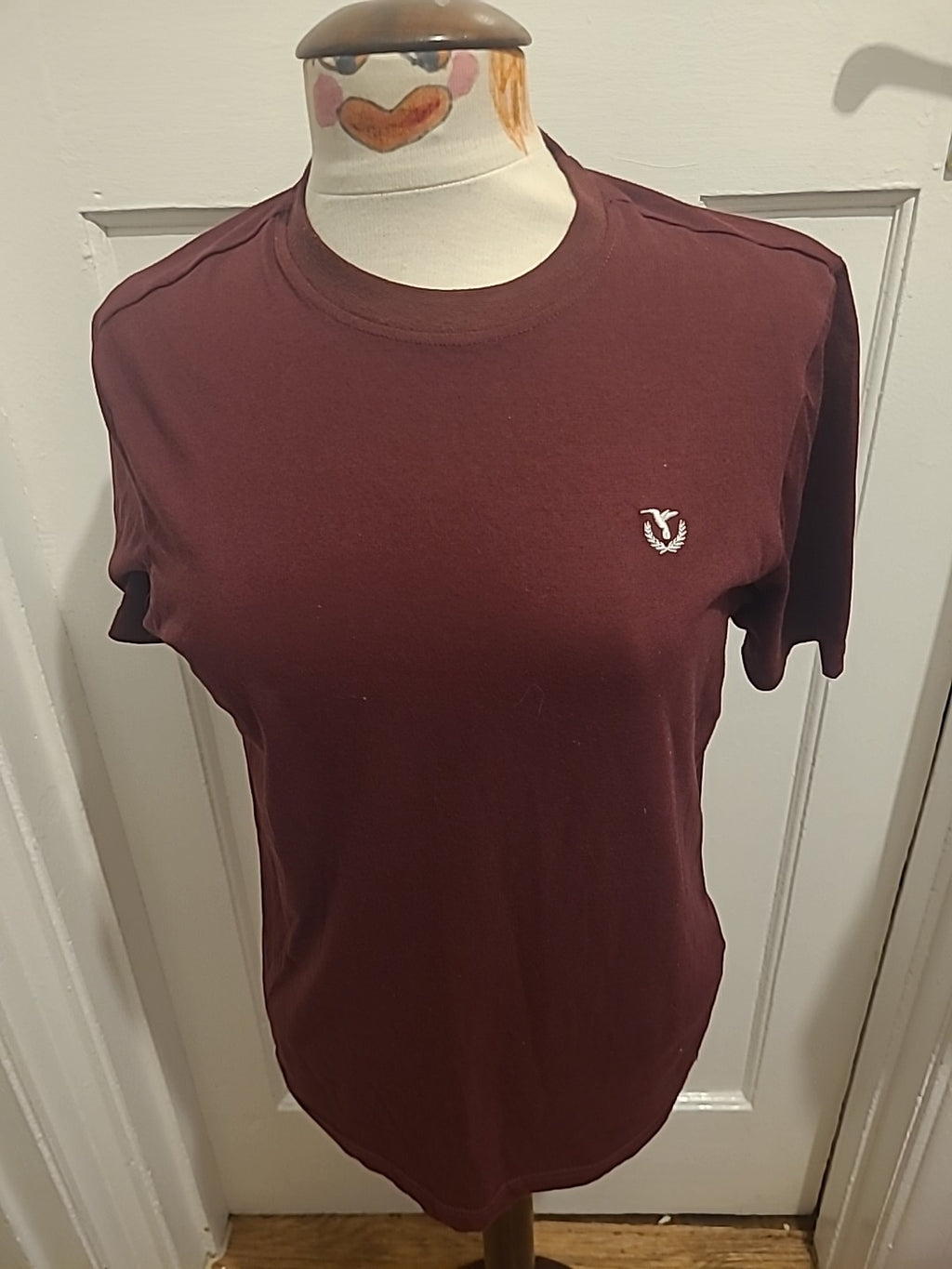 Mens Studio Size Small Burgundy Short Sleeved Pyjama Top