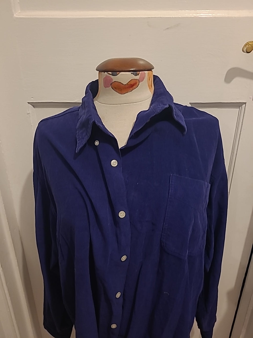 Mens Moto Size Medium Navy Long Sleeved Shirt