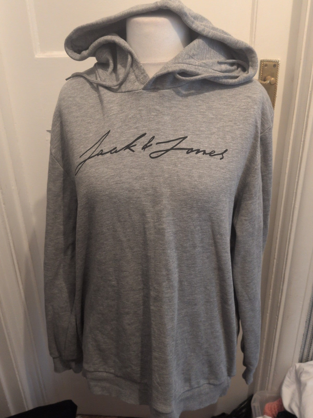 Jack & Jones 2XL Grey Print Pullover Hoodie