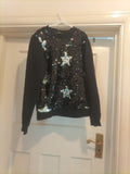 Girls George Age 9-10 Years Black Long Sleeved Sequin Design Tshirt