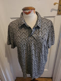 Mens Tu Man Size Large Khaki/Grey Short Sleeved Polo