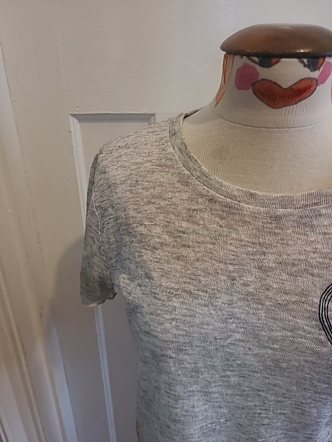Ladies Topshop Size 14 Grey Short Sleeved Tshirt