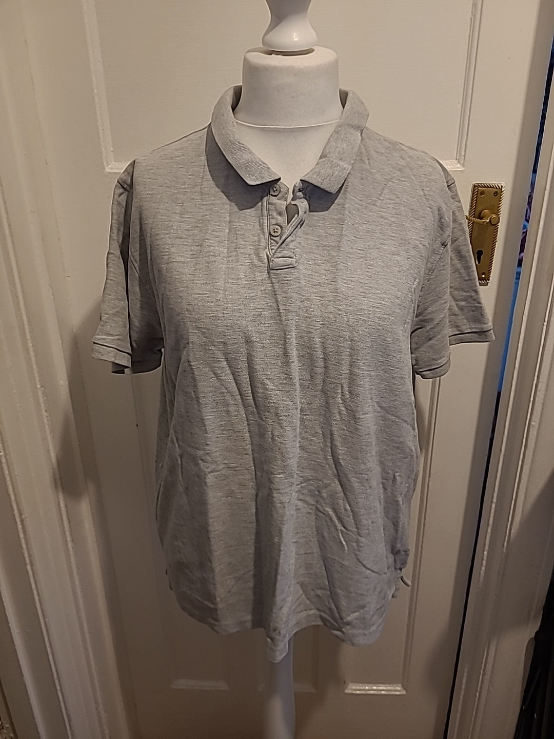 Mens Easy Size 2XL Grey Short Sleeved Polo