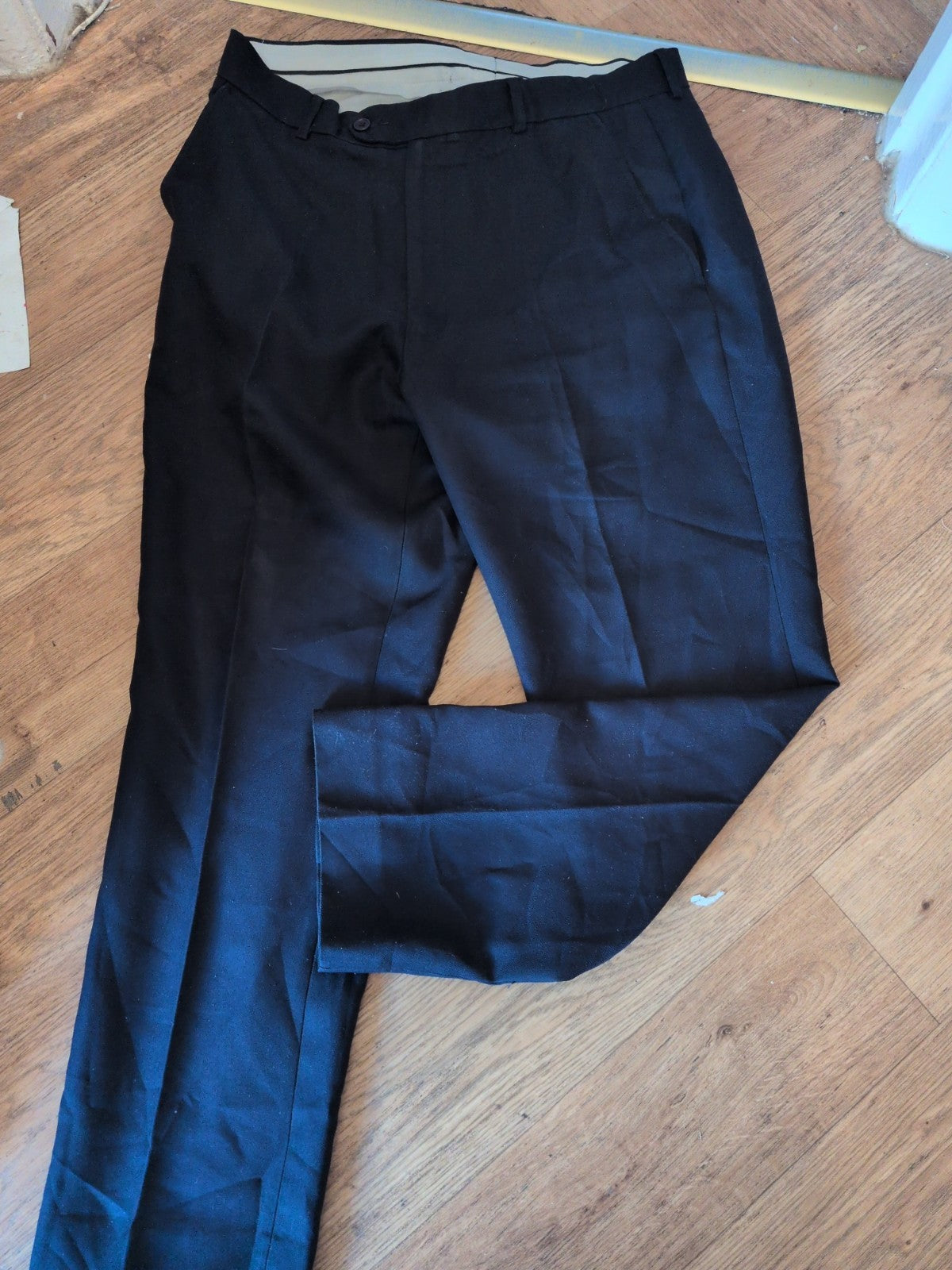Mens Premier Man Size 34W Navy Smart Trousers
