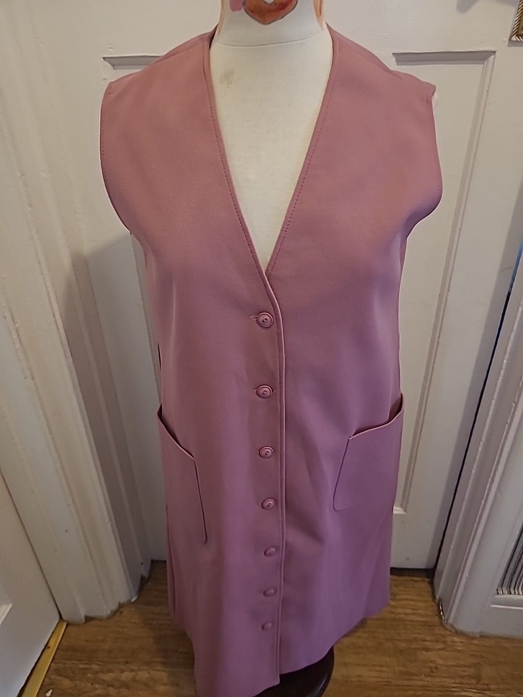 Ladies Buttie Knit Size 16 Pale Pink Sleeveless Dress Vintage