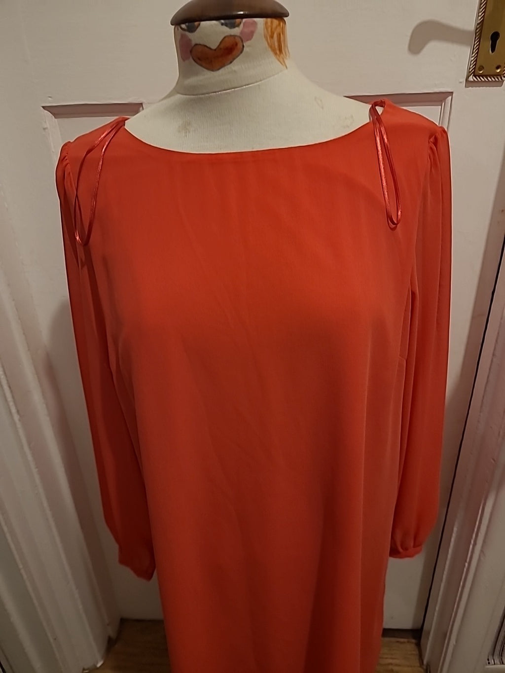 Ladies Primark Size 18 Pink Lined Long Sleeved Dress