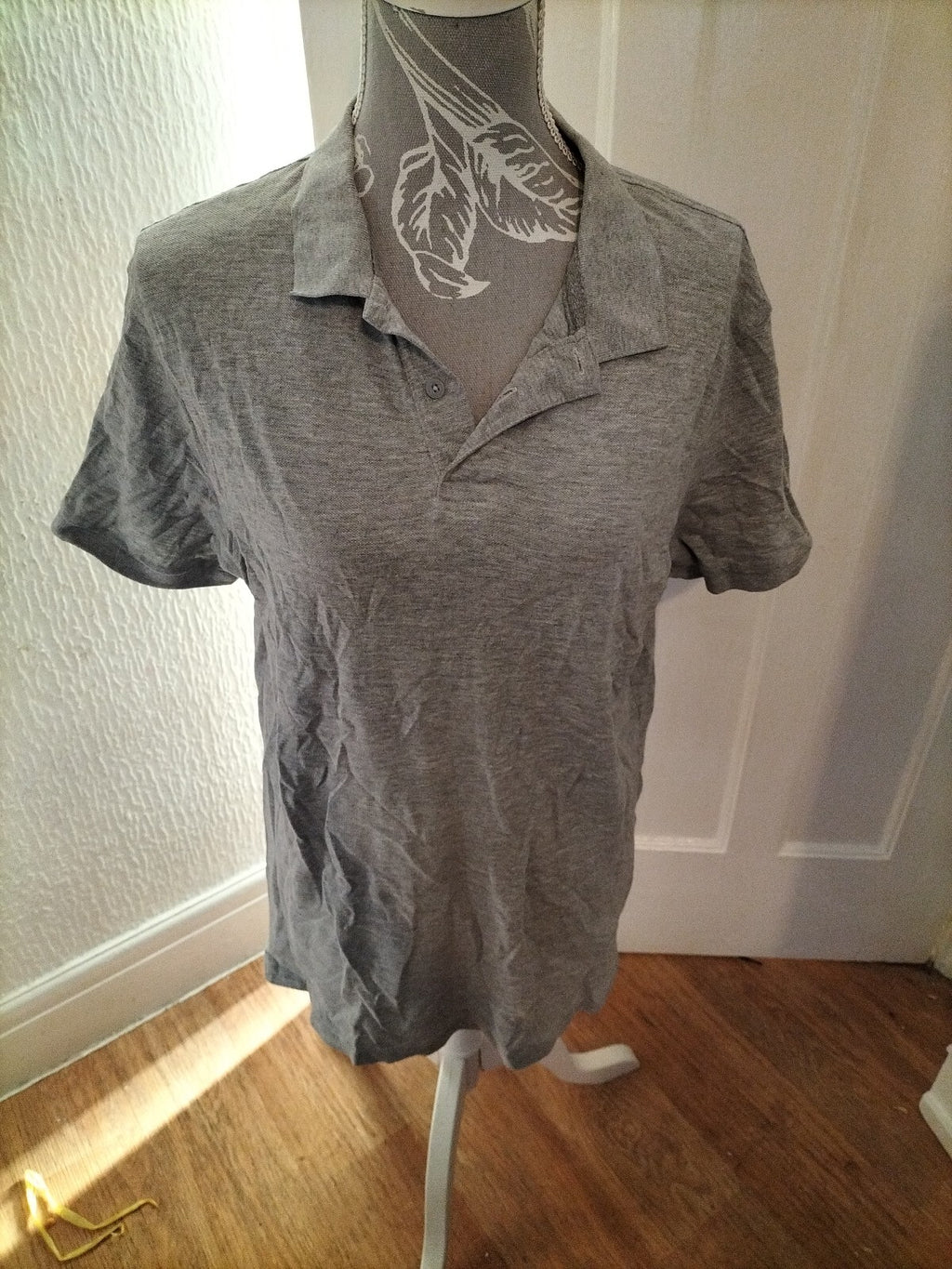 Mens Primark Size Large Grey Short Sleeved Polo