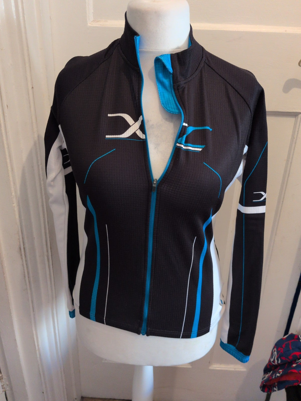 Ladies Bwin 14 Black Blue White Cycling Jersey