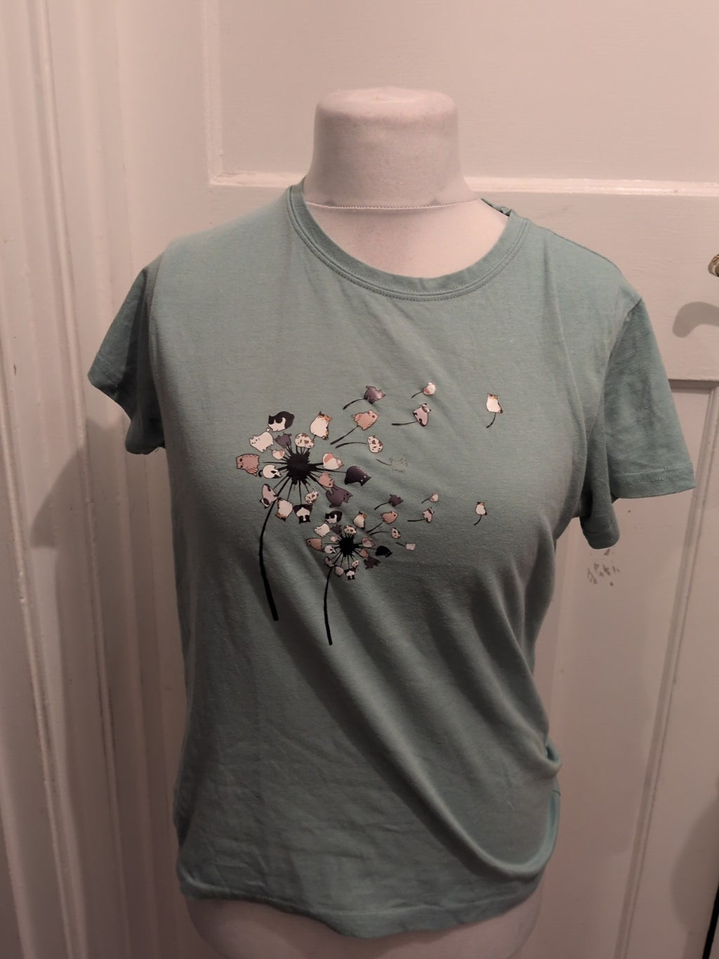 Shein Large Pale Green Floral Short Sleeve Pyjama Top