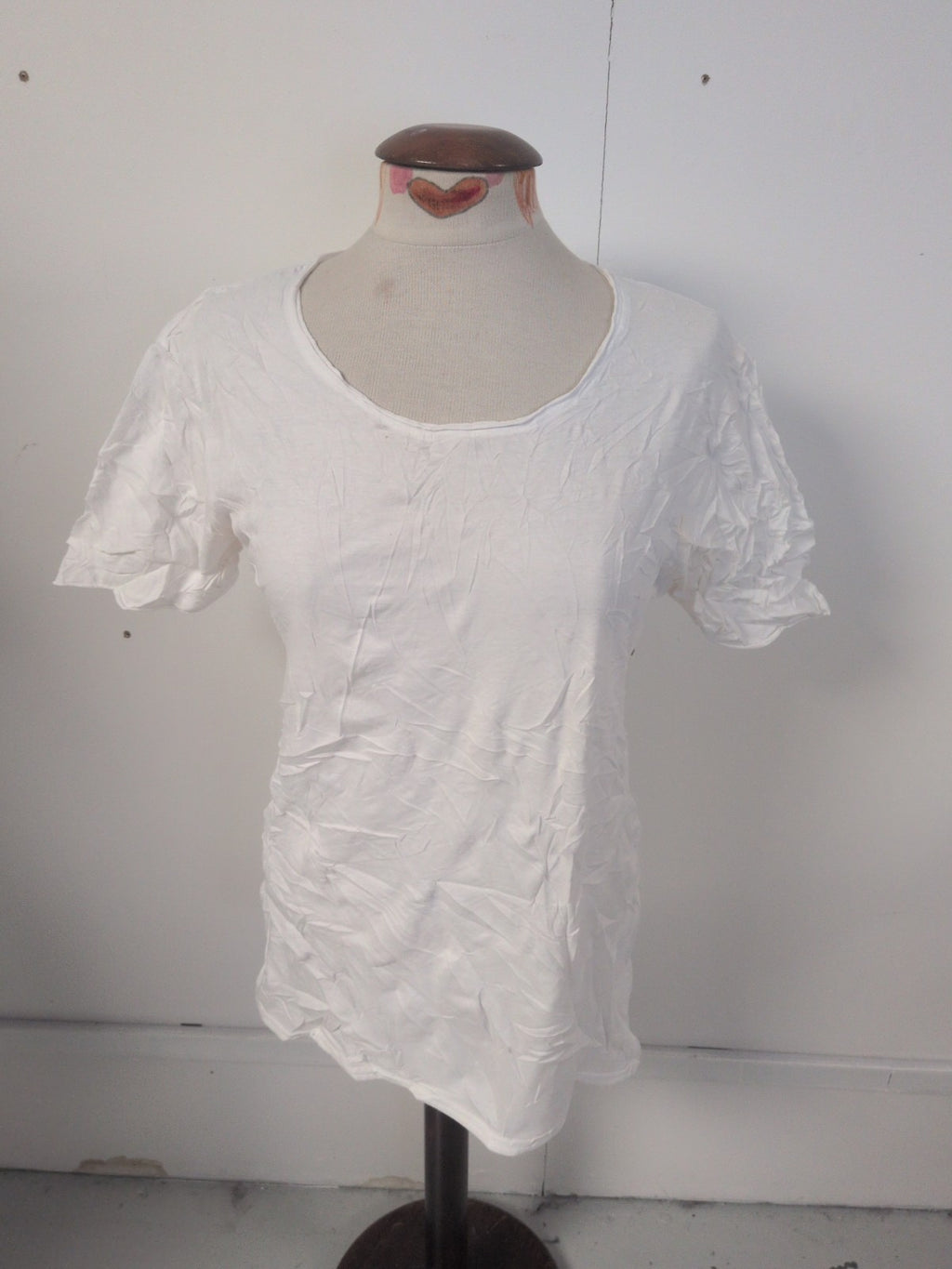 Ladies Zara Size Small White Short Sleeve Longline Tee