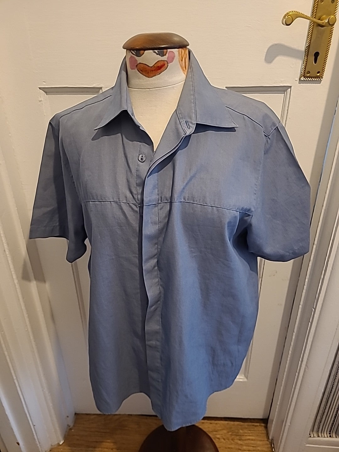 Mens Size 41 Bluey Grey Short Sleeved Shirt