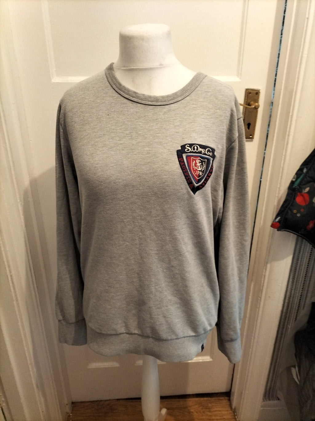 Mens Superdry Size XL Grey Long Sleeved Pullover Jumper