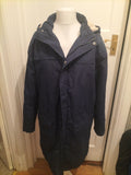 Mens Cotton Trader Size L Navy Fleece Lined Coat
