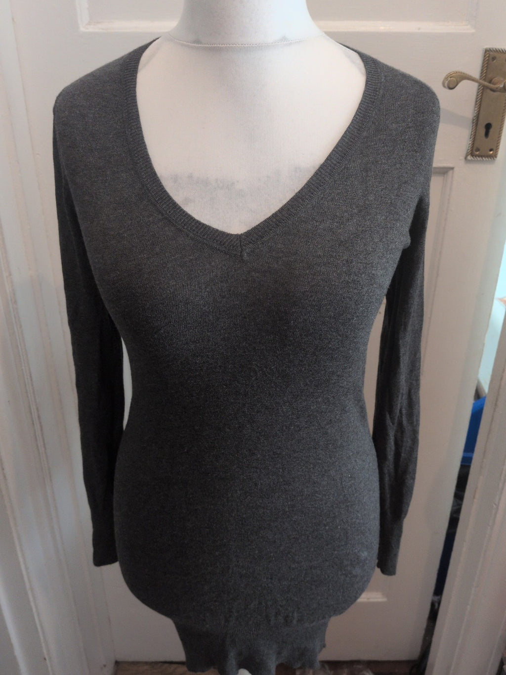 Primark 8 Grey V Neck Jumper Dress