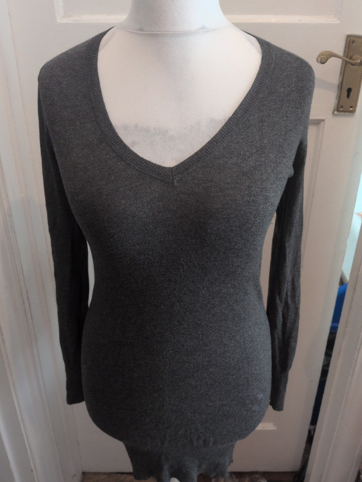 Primark 8 Grey V Neck Jumper Dress